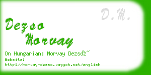 dezso morvay business card